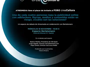 Foro creaCultura el 16 de noviembre Foro creaCultura el 16 de noviembre