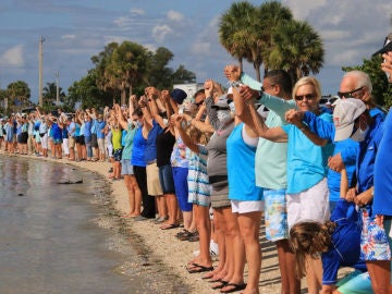 La peligrosa marea roja provoca manifestaciones en las playas de Florida