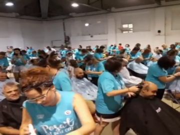 Cuatrocientas personas se rapan el pelo a la vez a favor del cáncer infantil