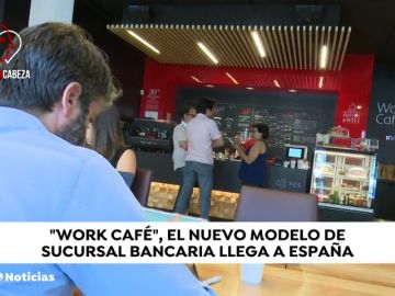 "Work-café": un espacio para trabajar y tomar algo dentro de una sucursal bancaria