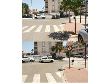 Cambiar señal deteriorada y marcar línea de stop