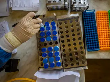 Imagen de un laboratorio durante la pandemia Imagen de un laboratorio durante la pandemia