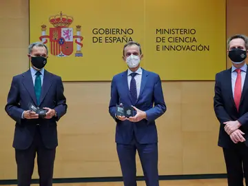Silvio González, Pedro Duque y Jesús García-Foncillas Silvio González, Pedro Duque y Jesús García-Foncillas