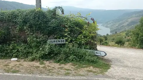 Las señales de esta carretera llevan caídas un año Las señales de esta carretera llevan caídas un año