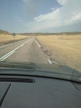 Carretera deteriorada en Toledo