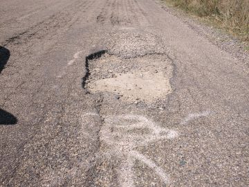Carretera defectuosa de Huesca 