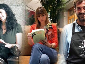 María Oruña, Sandra Sabatés y Joseba Arguiñano en Crea Lectura