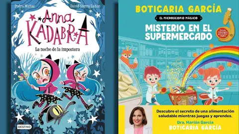 Portadas Anna Kadabra, La noche de la impostora y de El microscopio mágico Portadas Anna Kadabra, La noche de la impostora y de El microscopio mágico