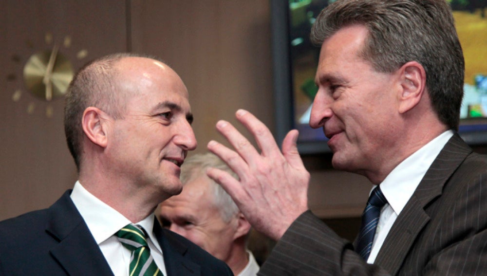 Sebastián y Oettinger en Bruselas