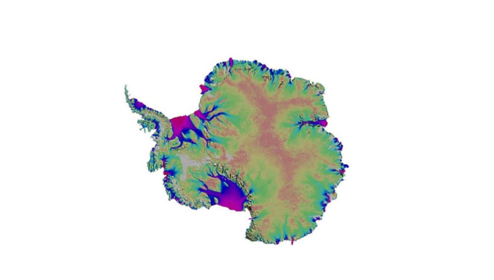 El mapa del hielo de la Antártida