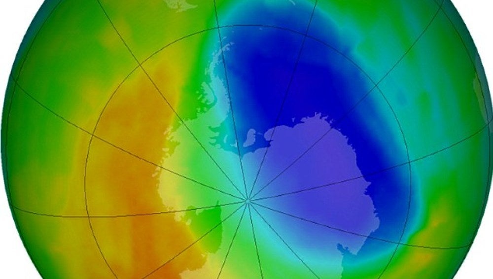 Imagen de la capa de ozono