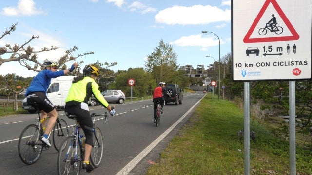 Señalización de ciclistas en A Coruña
