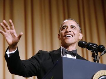 Barack Obama, durante su discurso en la cena anual con los periodistas