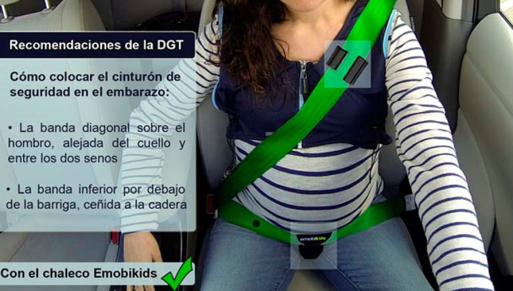 Utiliza el cinturón de seguridad de manera correcta durante el embarazo