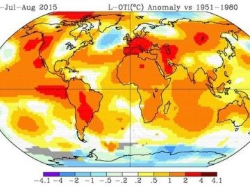 La NASA publica un mapamundi del trimestre más caluroso del año La NASA publica un mapamundi del trimestre más caluroso del año