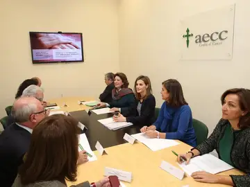 La Reina se reúne con la AECC para analizar los objetivos durante el 2016 La Reina se reúne con la AECC para analizar los objetivos durante el 2016