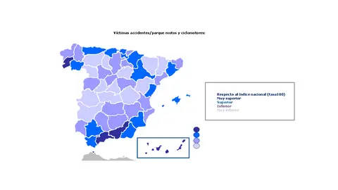 Siniestralidad de los motoristas por provincias Siniestralidad de los motoristas por provincias