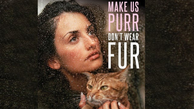Cartel de Penélope Cruz para PETA