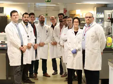 los autores de la investigación en el laboratorio los autores de la investigación en el laboratorio