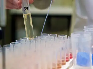 Una probeta en un laboratorio Una probeta en un laboratorio