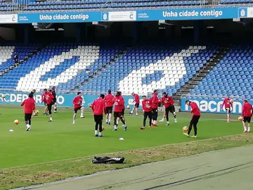 Entrenamiento en Riazor Entrenamiento en Riazor