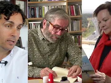 Anxo Pérez, Antonio Muñoz Molina, Clara Sánchez en Crea Lectura Anxo Pérez, Antonio Muñoz Molina, Clara Sánchez en Crea Lectura