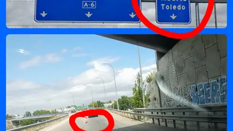 Agujero en incorporación M50-A42 Agujero de grandes dimensiones (diapetro 1m aprox) en el puente de incorporación a la A42 dirección Toledo desde la M50 (salida 51) El agujero se encuentra al iniciar los dos carriles, a la izquierda del carril derecho. Adjunto fotografías de la salida de M50 y posición del agujero.