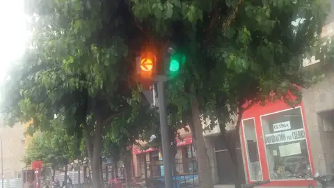 Semáforo no visible En Avilès(Asturias)avda los telares numero 17 un árbol impide ver el semáforo lo que hace frenar bruscamente cuando estás encima