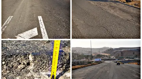 Estado del pavimento Buenas tardes Me pongo en contacto con ustedes nuevamente para denunciar el estado en el que se encuentra la Calle Ídolo de Jinamar en Jinamar localidad del municipio de Telde en la isla de Gran Canaria. Como pueden observar en las fotografías adjuntas la señalización horizontal es inexistente, dificultando el tránsito de los vehículos por dicha calle ya que los carriles no se encuentran definidos. A esto hay que sumar la multitud de socavones, parches, etc que hay que sortear al paso por la misma. Se agradece vuestra iniciativa. Un saludo