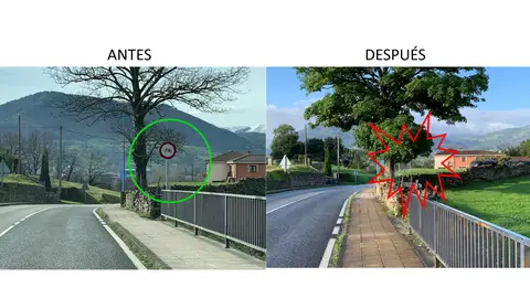 Señal desaparecida La carretera CA-736 desde hace años tiene una prohibición para bicicletas en un tramo entre Km 2,4 y 2,5 (seguramente por peligrosidad, y por ello hay previsto un circuito alternativo para bicicletas). Este verano se ha caído (y luego desaparecido) una de las dos señales de prohibición, en concreto en el Km 2,5 sentido descendente. La otra sí esta.