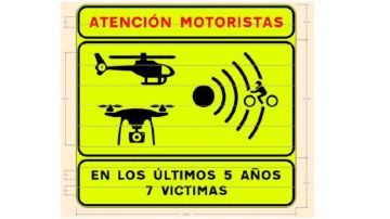 Señal tramos peligroso motoristas