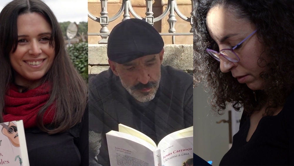 Alice Kellen, Jesús Carrasco y Najat El Hachmi en Crea Lectura