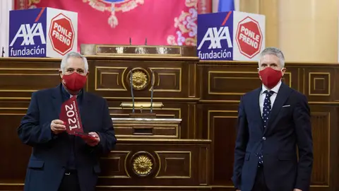 El ministro del Interior, Fernando Grande-Marlaska y Padre José Aumente Domínguez El ministro del Interior, Fernando Grande-Marlaska y Padre José Aumente Domínguez