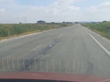 Carretera de Zaragoza en mal estado