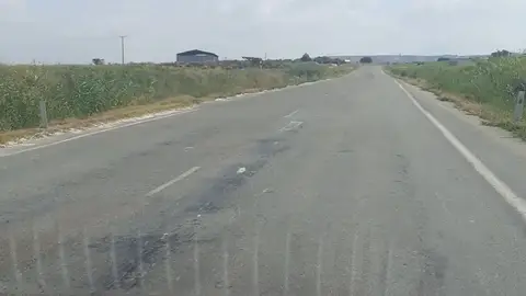 Carretera de Zaragoza en mal estado Carretera de Zaragoza en mal estado