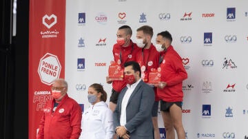 Los tres ganadores de 5KM de la 12ª Carrra Ponle Freno de Madrid