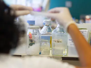 Investigadores trabajando en el laboratorio Investigadores trabajando en el laboratorio