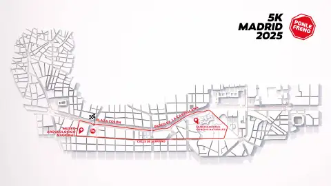 El recorrido de 5K de la Carrera Ponle Freno de Madrid 2025 El recorrido de 5K de la Carrera Ponle Freno de Madrid 2025